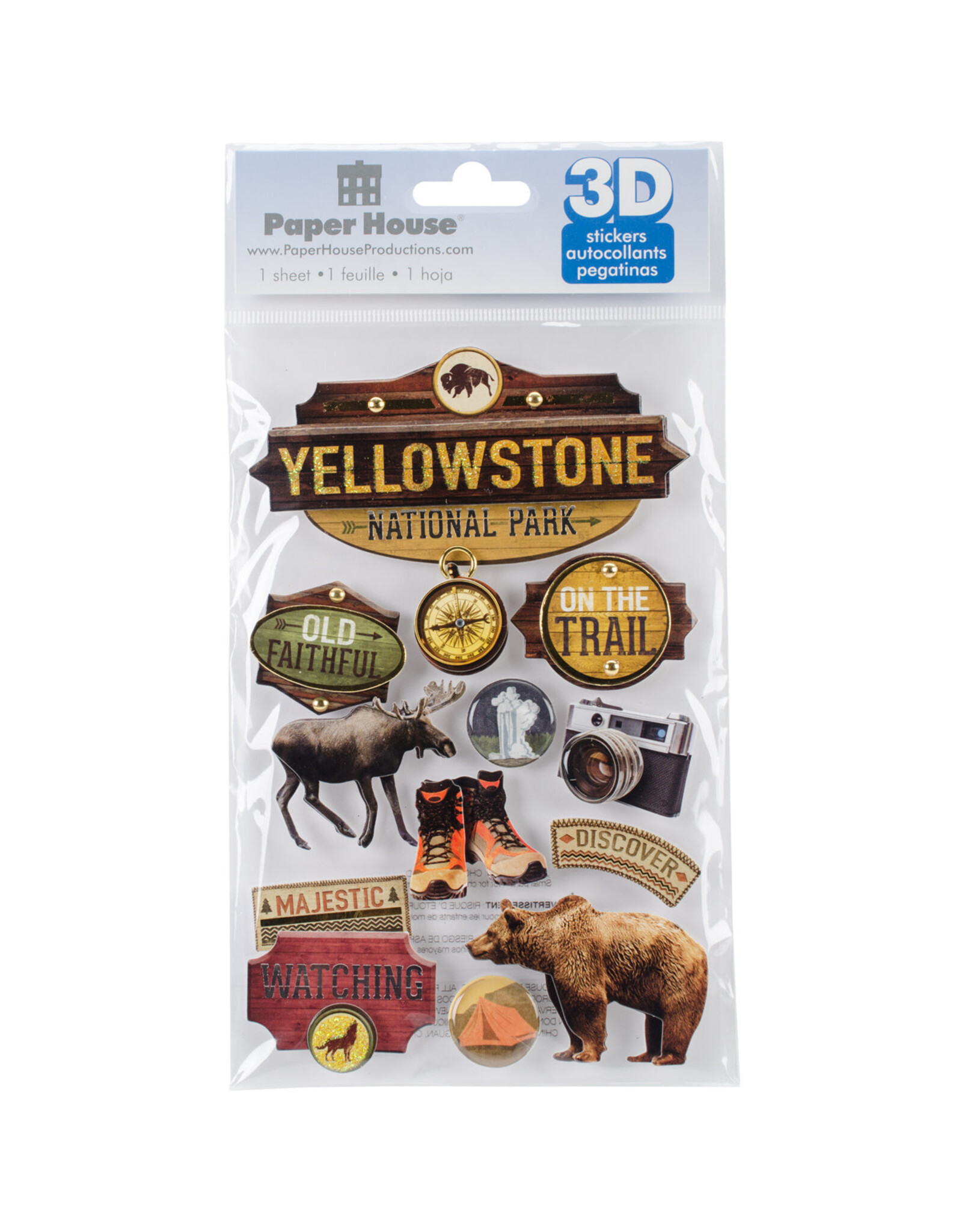 PAPER HOUSE PRODUCTIONS Yellowstone National Park 3d Stickers (PH)