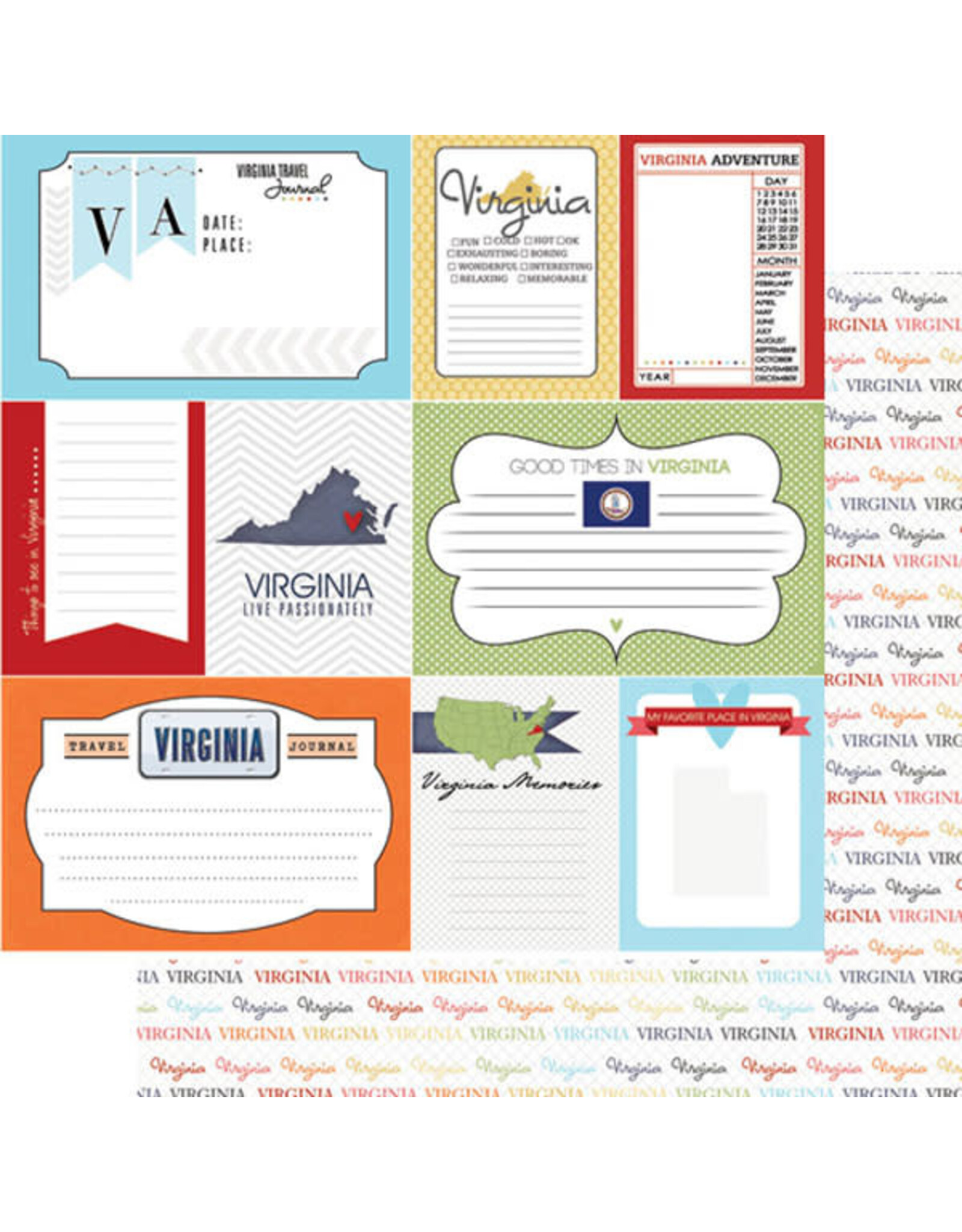 Scrapbook Customs Virginia Travel Journal Paper