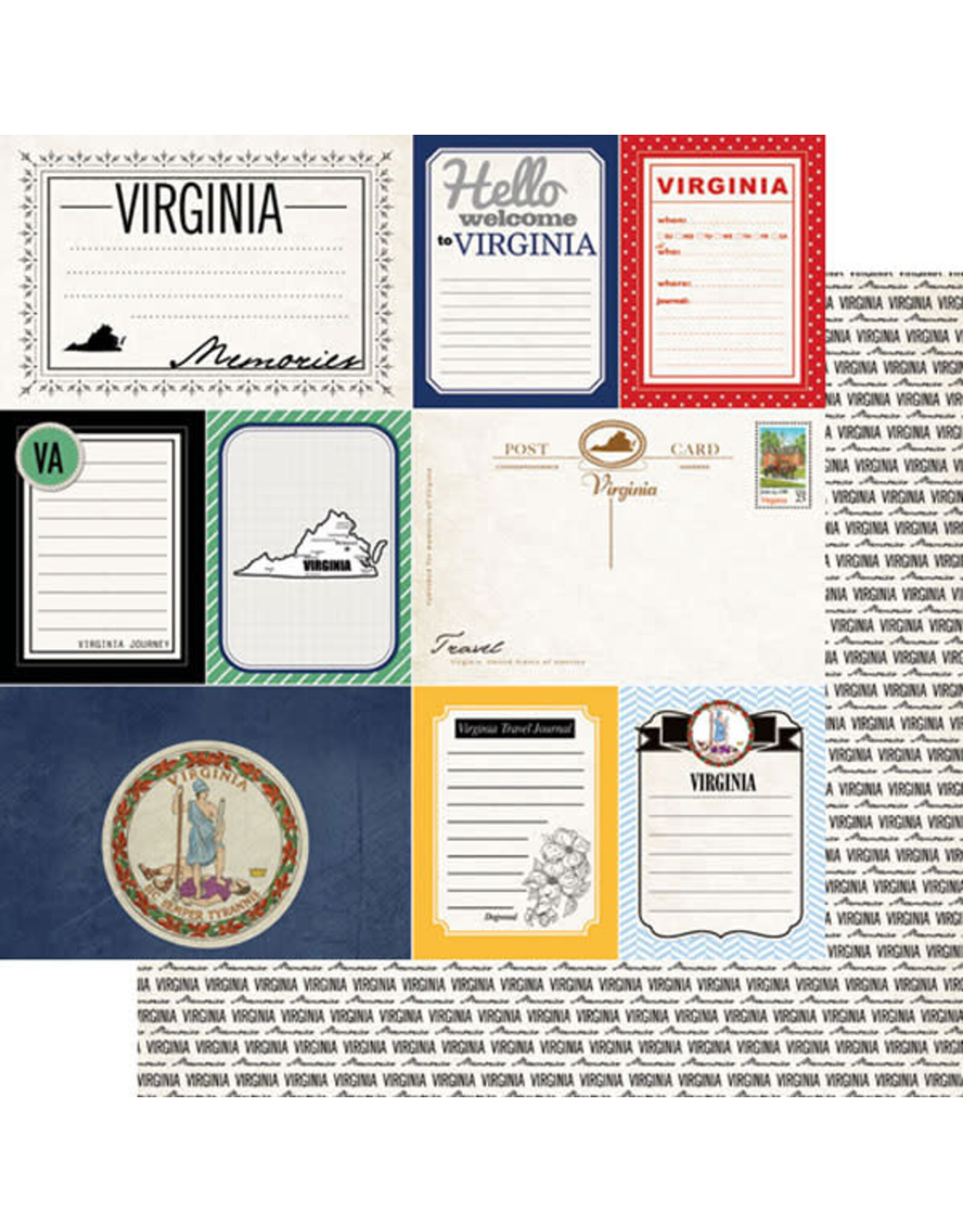 Scrapbook Customs Virginia Vintage Paper