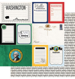 Scrapbook Customs/Stamping Station Washington Vintage Paper