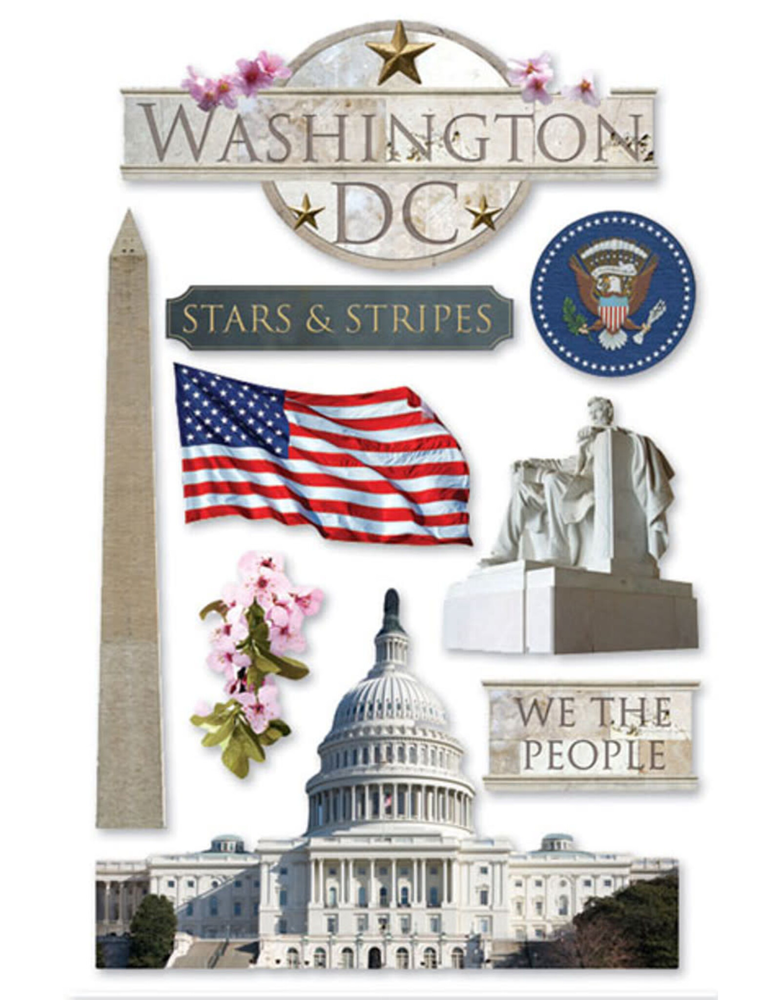 PAPER HOUSE PRODUCTIONS Washington DC 3D Stickers (PH)