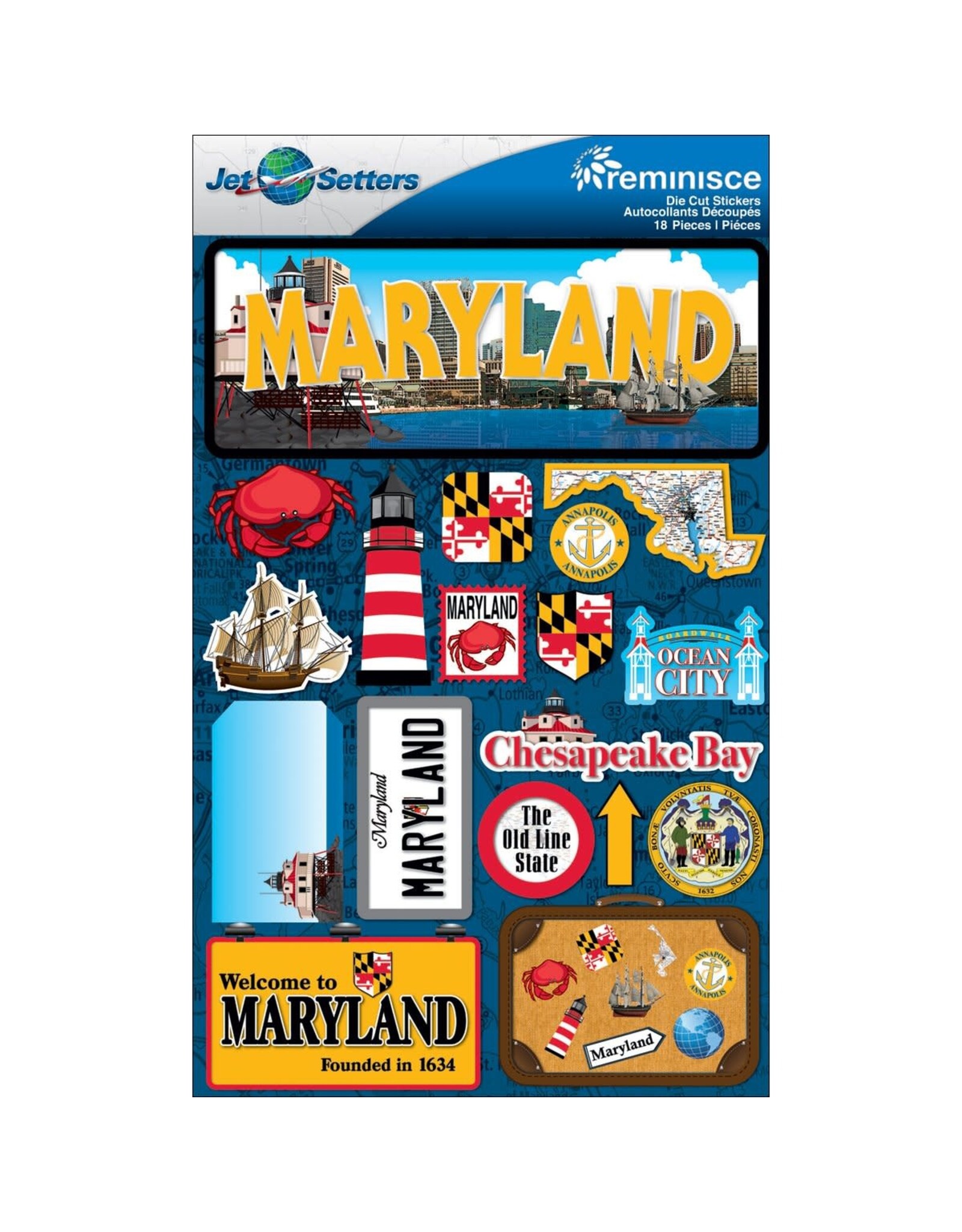 Reminisce Maryland 3D Stickers