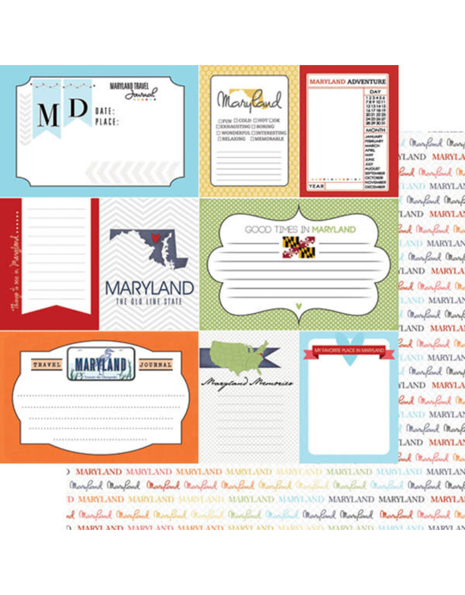 Scrapbook Customs Maryland Travel Journal Paper