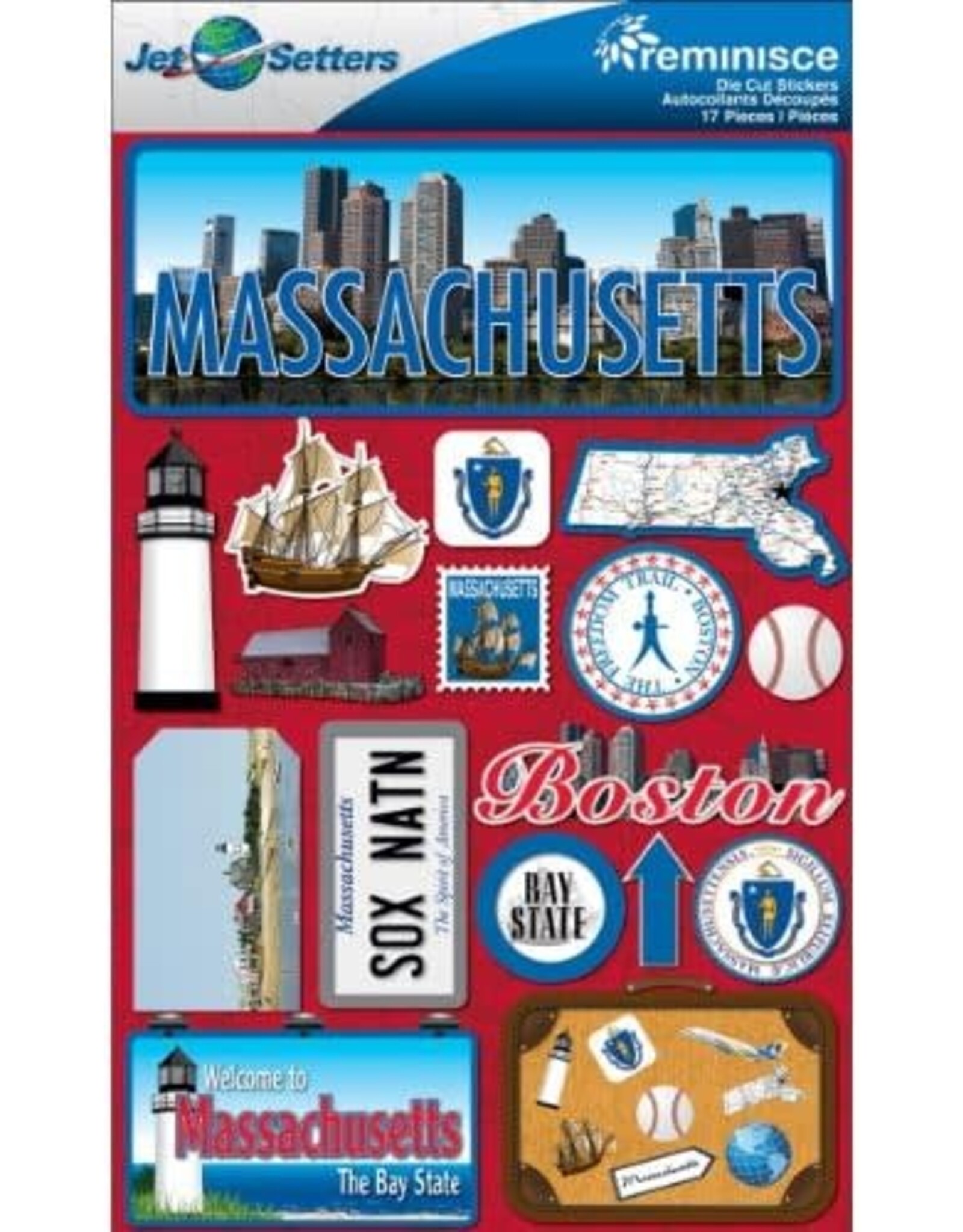 Reminisce Massachusetts 3D Stickers