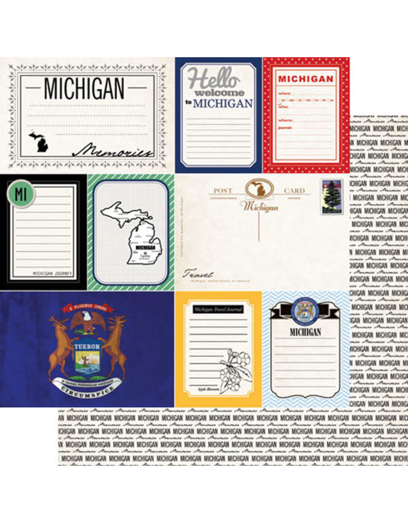 Scrapbook Customs Michigan Vintage Paper