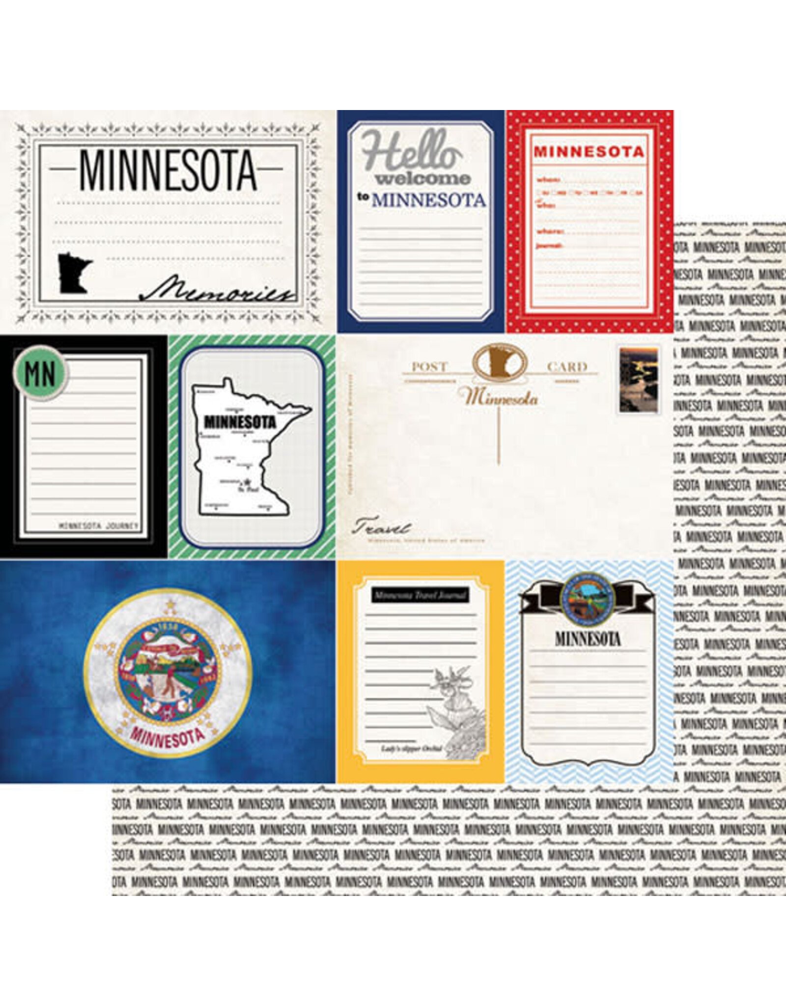 Scrapbook Customs Minnesota Vintage Paper