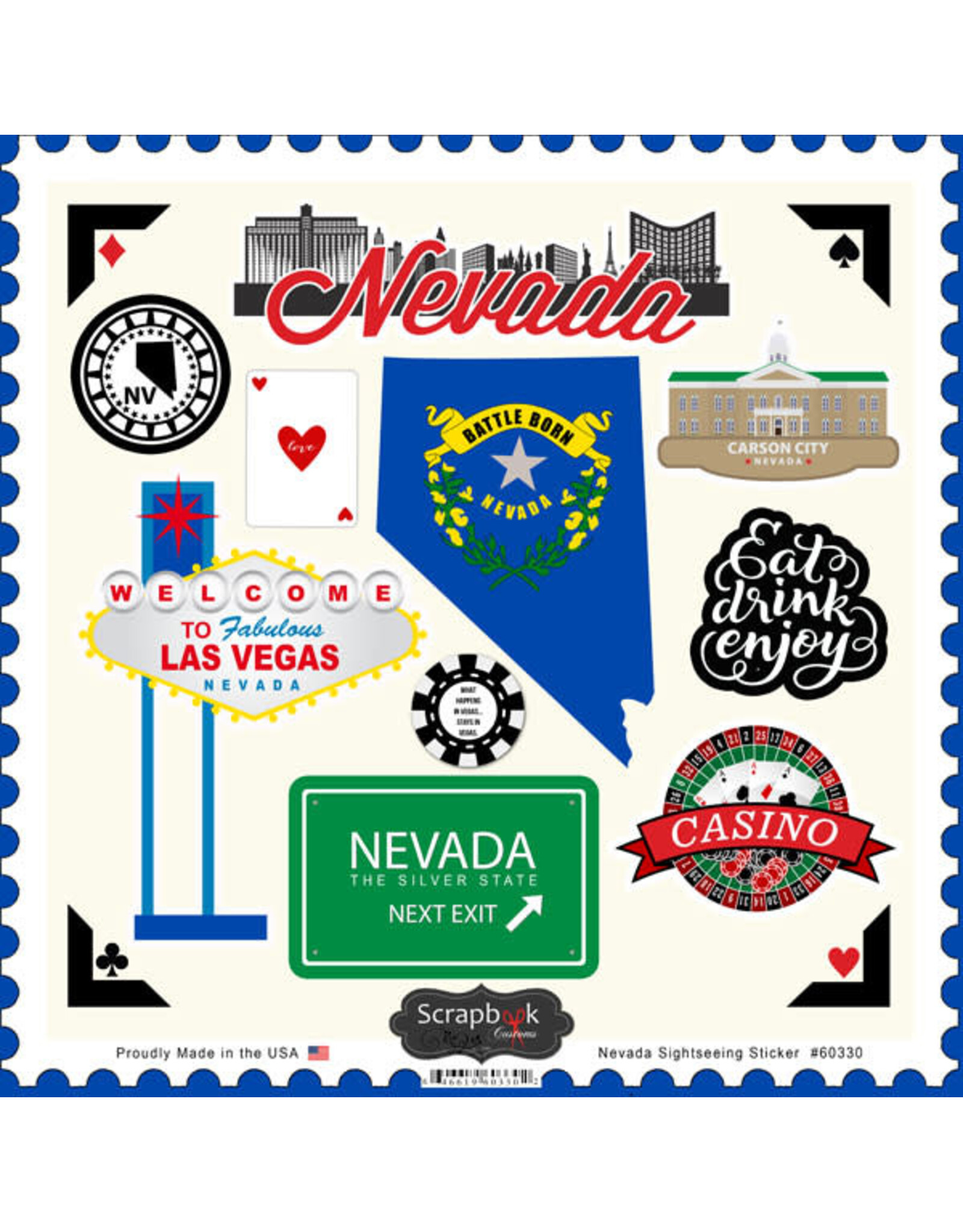 Scrapbook Customs Nevada 12x12 Sticker Sheet