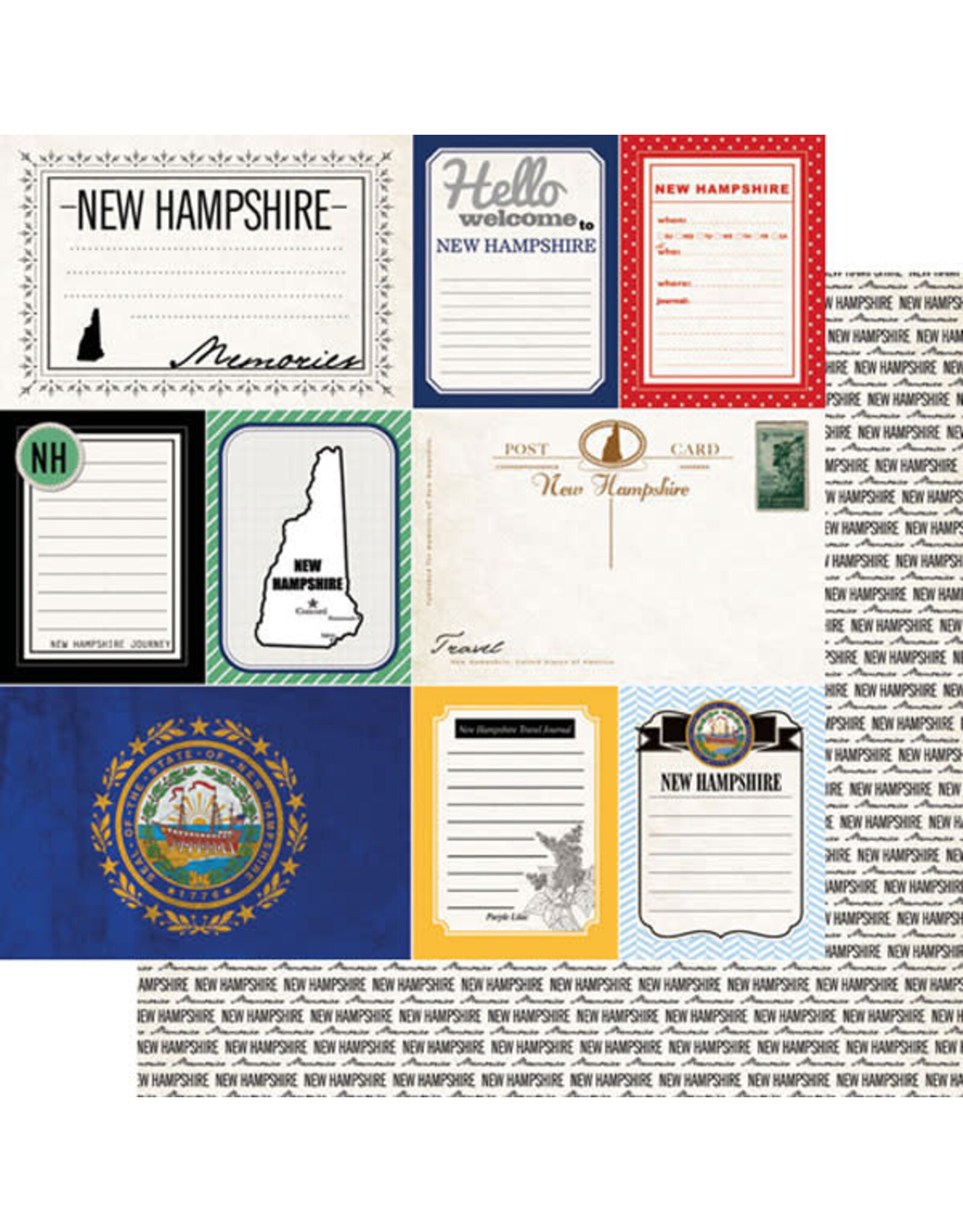 Scrapbook Customs New Hampshire Vintage Paper