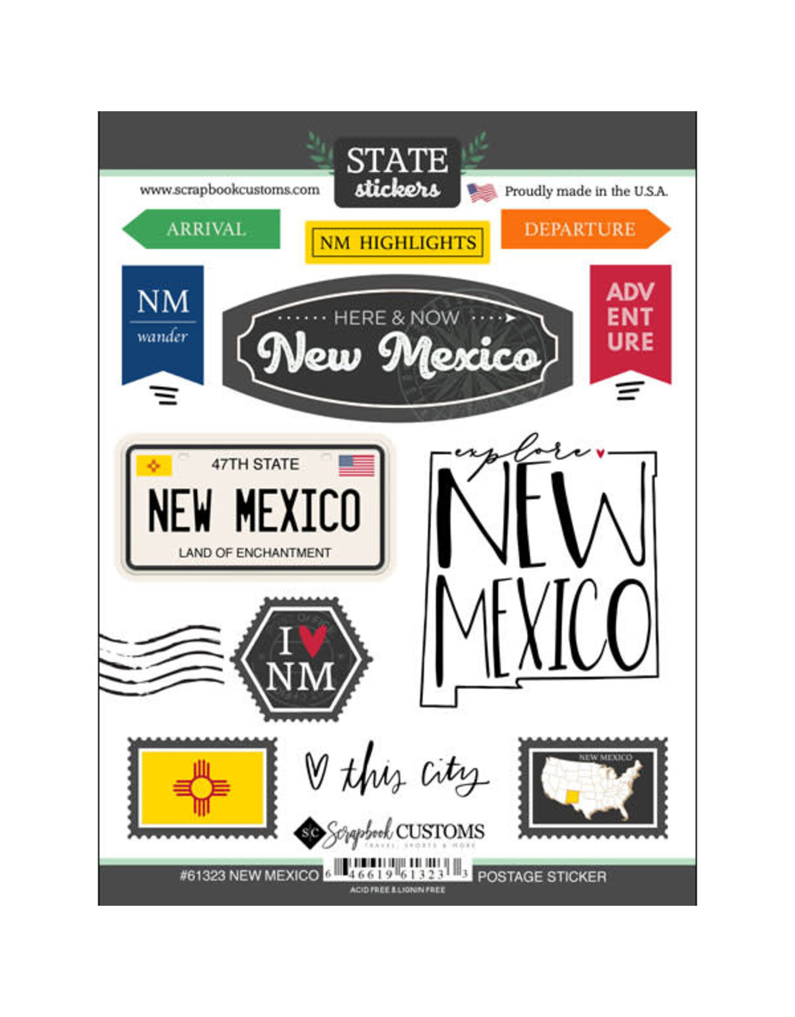 Scrapbook Customs New Mexico Stickers