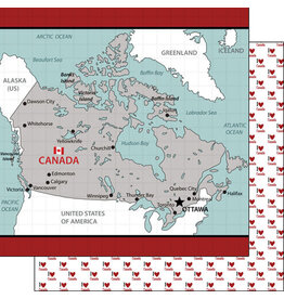 Scrapbook Customs/Stamping Station Canada adventure map paper