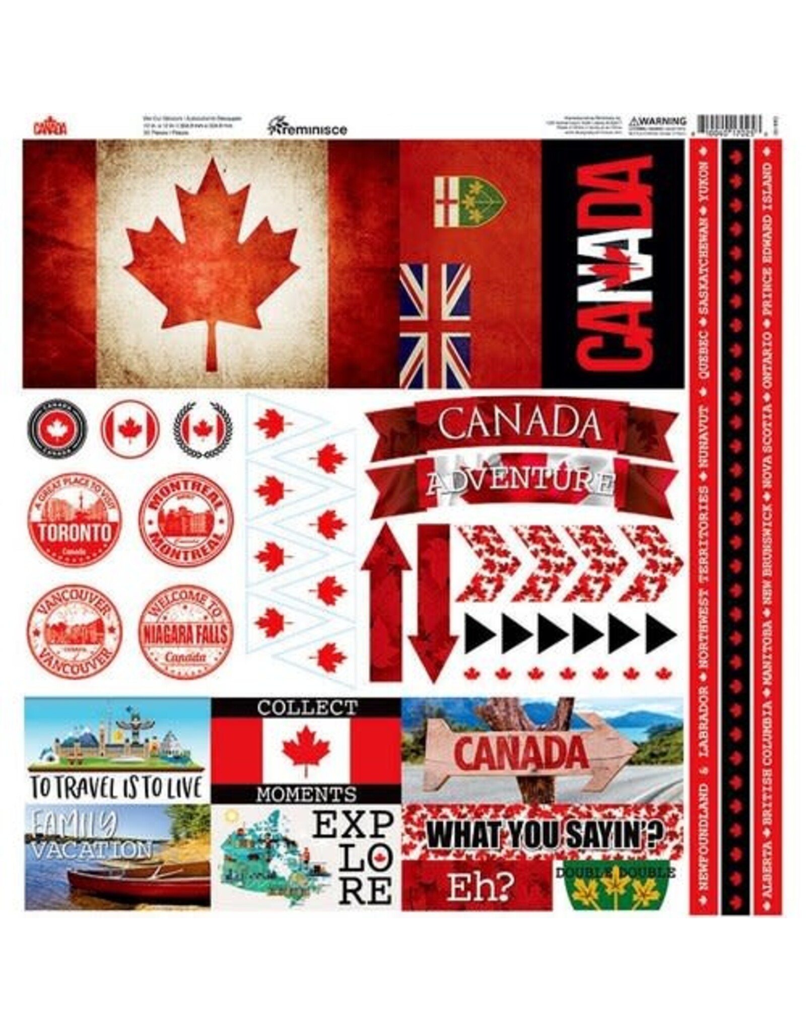 Reminisce Canada sticker sheet