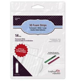 Scrapbook Adhesives 3D Foam Strips - Large  .5" x 5" x .08" - White