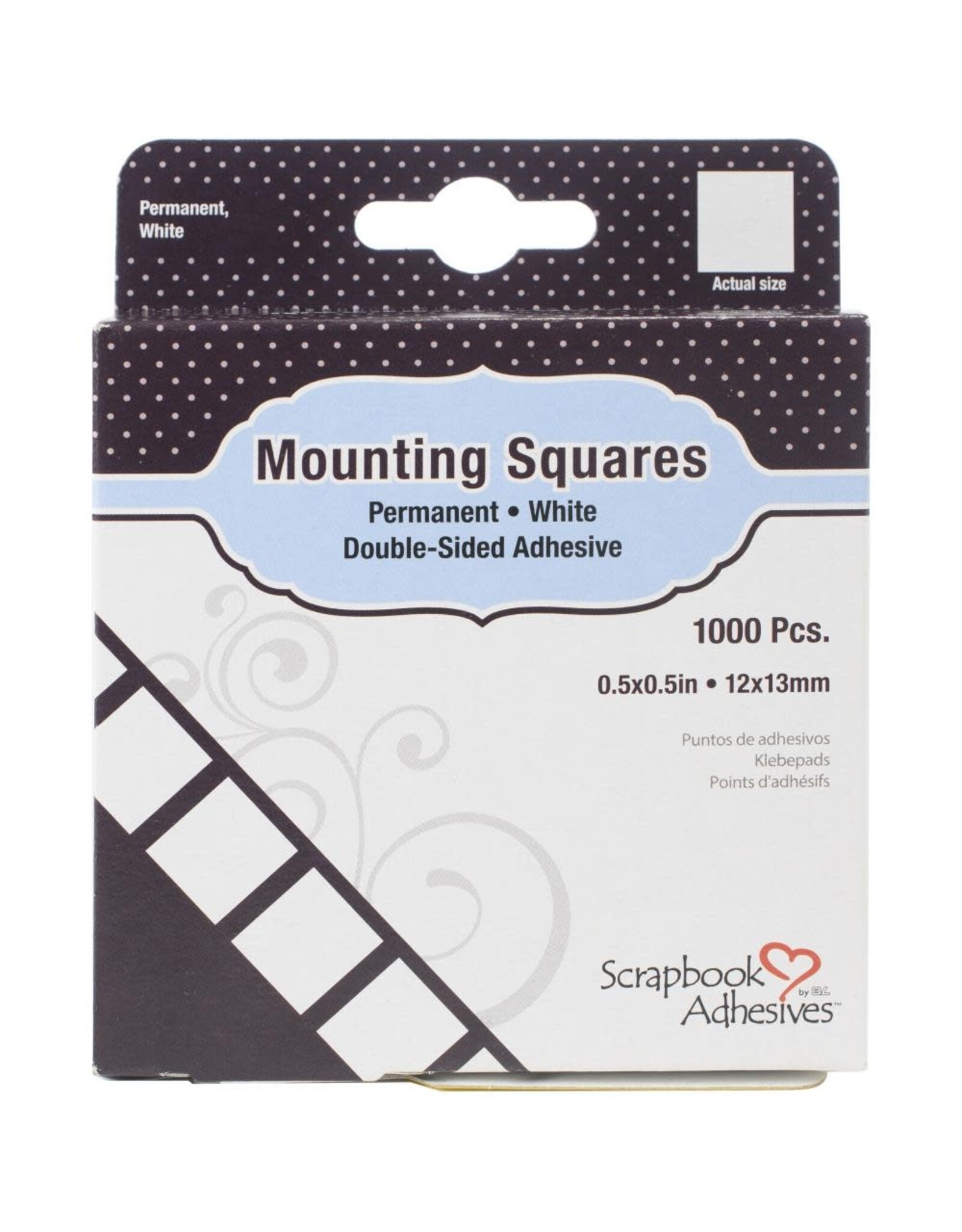 Scrapbook Adhesives Mounting Squares 0.5x0.5 in - White - 1000 pcs