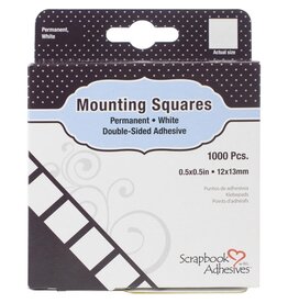 Scrapbook Adhesives Mounting Squares 0.5x0.5 in - White - 1000 pcs