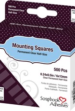Scrapbook Adhesives Mounting Squares - Clear - Half Size - .24x.5in - 500 pcs