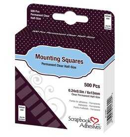 Scrapbook Adhesives Mounting Squares - Clear - Half Size - .24x.5in - 500 pcs