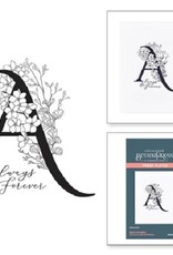 Spellbinders Everyday Occasion Floral Alphabet Collection - Floral A and Sentiment - Press Plates