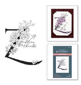 Spellbinders BetterPress - Everyday Occasion Floral Alphabet Collection - Floral Z and Sentiment Press Plate