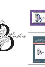 Spellbinders Everyday Occasion Floral Alphabet Collection - Floral B and Sentiment - Press Plates