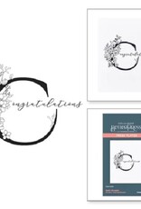 Spellbinders Everyday Occasion Floral Alphabet Collection - Floral C and Sentiment - Press Plates