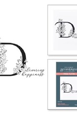 Spellbinders Everyday Occasion Floral Alphabet Collection - Floral D and Sentiment - Press Plates
