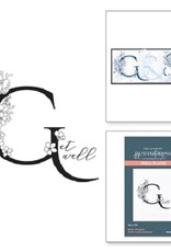 Spellbinders BetterPress - Everyday Occasion Floral Alphabet Collection - Floral G and Sentiment Press Plate