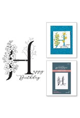 Spellbinders BetterPress - Everyday Occasion Floral Alphabet Collection - Floral H and Sentiment Press Plate