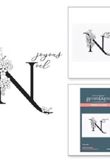Spellbinders Everyday Occasion Floral Alphabet Collection - Floral N and Sentiment - Press Plates