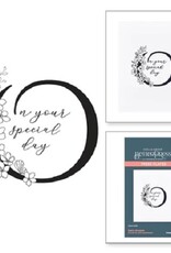 Spellbinders Everyday Occasion Floral Alphabet Collection - Floral O and Sentiment - Press Plates