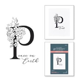 Spellbinders BetterPress - Everyday Occasion Floral Alphabet Collection - Floral P and Sentiment Press Plate