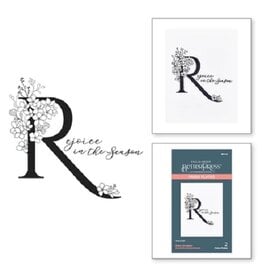 Spellbinders Everyday Occasion Floral Alphabet Collection - Floral R and Sentiment Press Plate