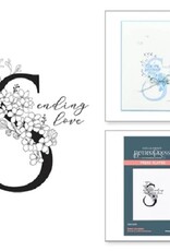 Spellbinders Everyday Occasion Floral Alphabet Collection - Floral S and Sentiment - Press Plates