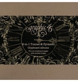 Graphic 45 2 in 1 Tunnel & Pyramid Chipboard 8"x8" Albums