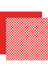 Echo Park Checkerboard:  Cherry Red 12x12 Patterned Paper