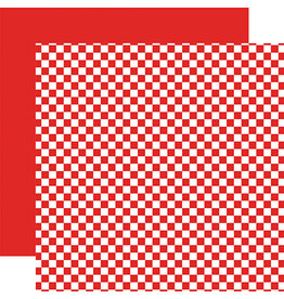Echo Park Checkerboard:  Cherry Red 12x12 Patterned Paper