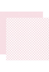 Echo Park Checkerboard: Powder Pink 12x12 Patterned Paper