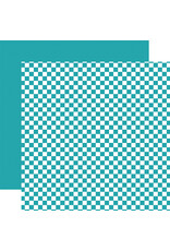 Echo Park Checkerboard: Teal 12x12 Patterned Paper