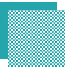 Echo Park Checkerboard: Teal 12x12 Patterned Paper