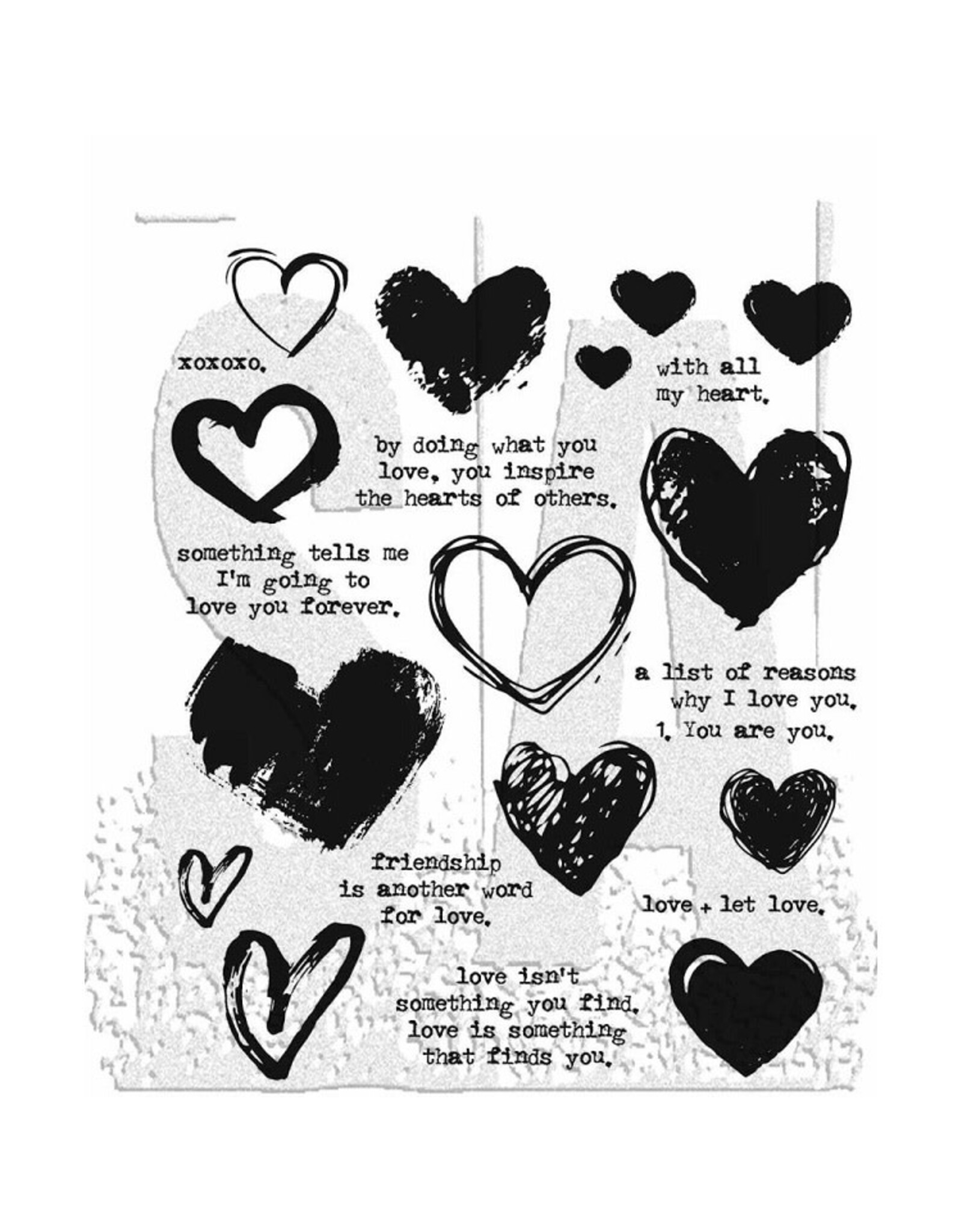 Tim Holtz - Stampers Anonymous Tim Holtz Cling Stamp - Love Notes