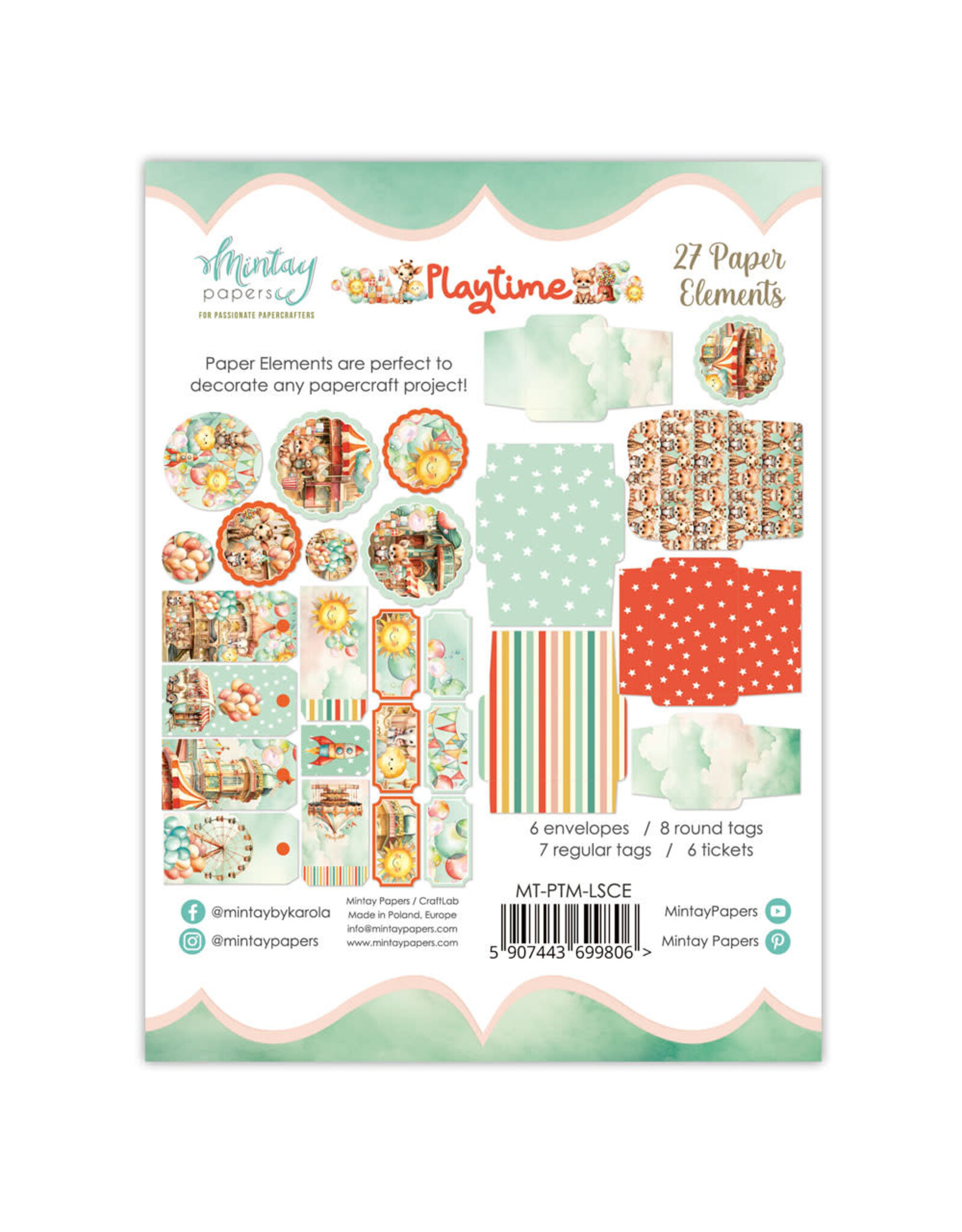 Mintay Papers Playtime - Paper Elements - 27 pcs