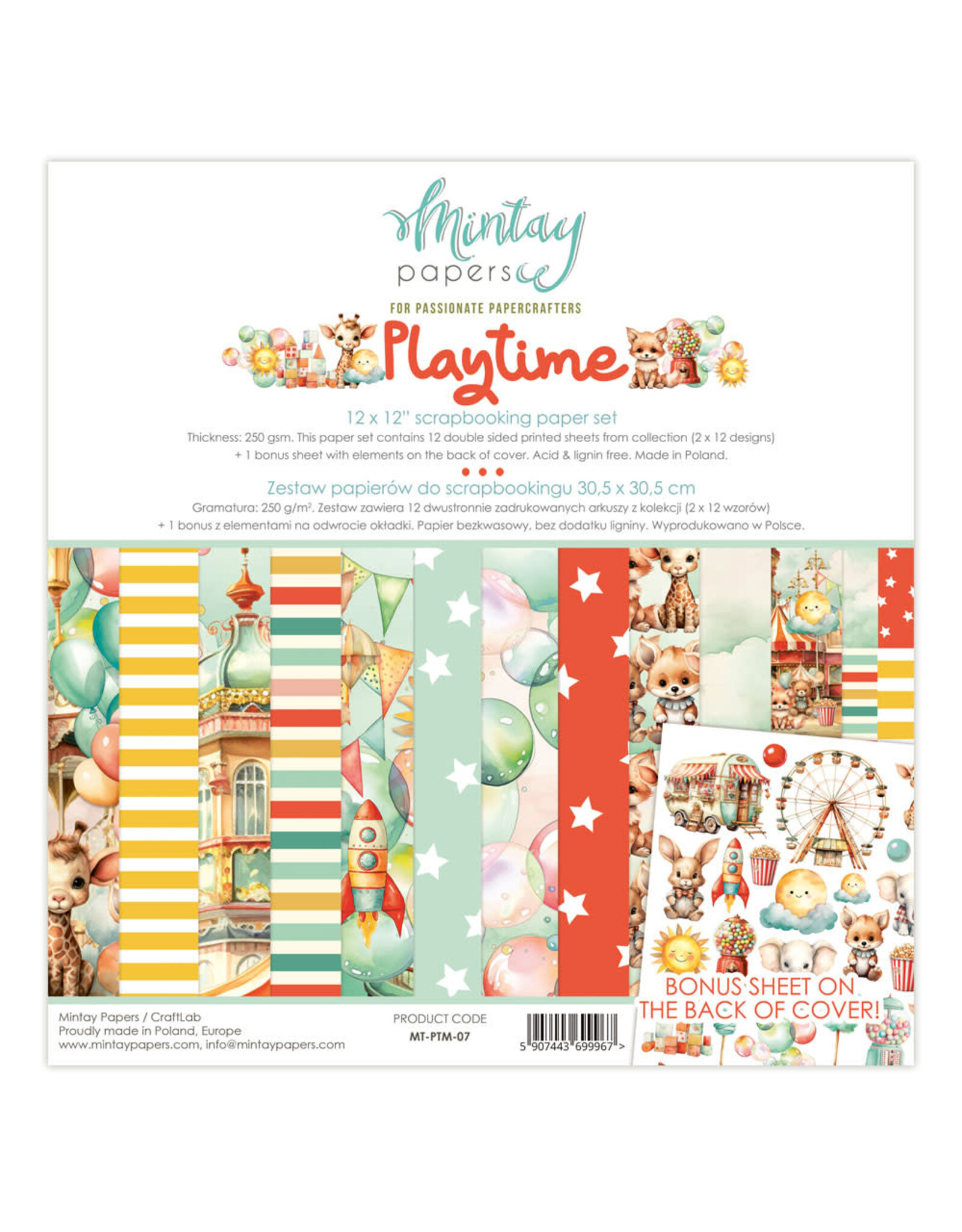 Mintay Papers Playtime - 12 x 12 Paper Set