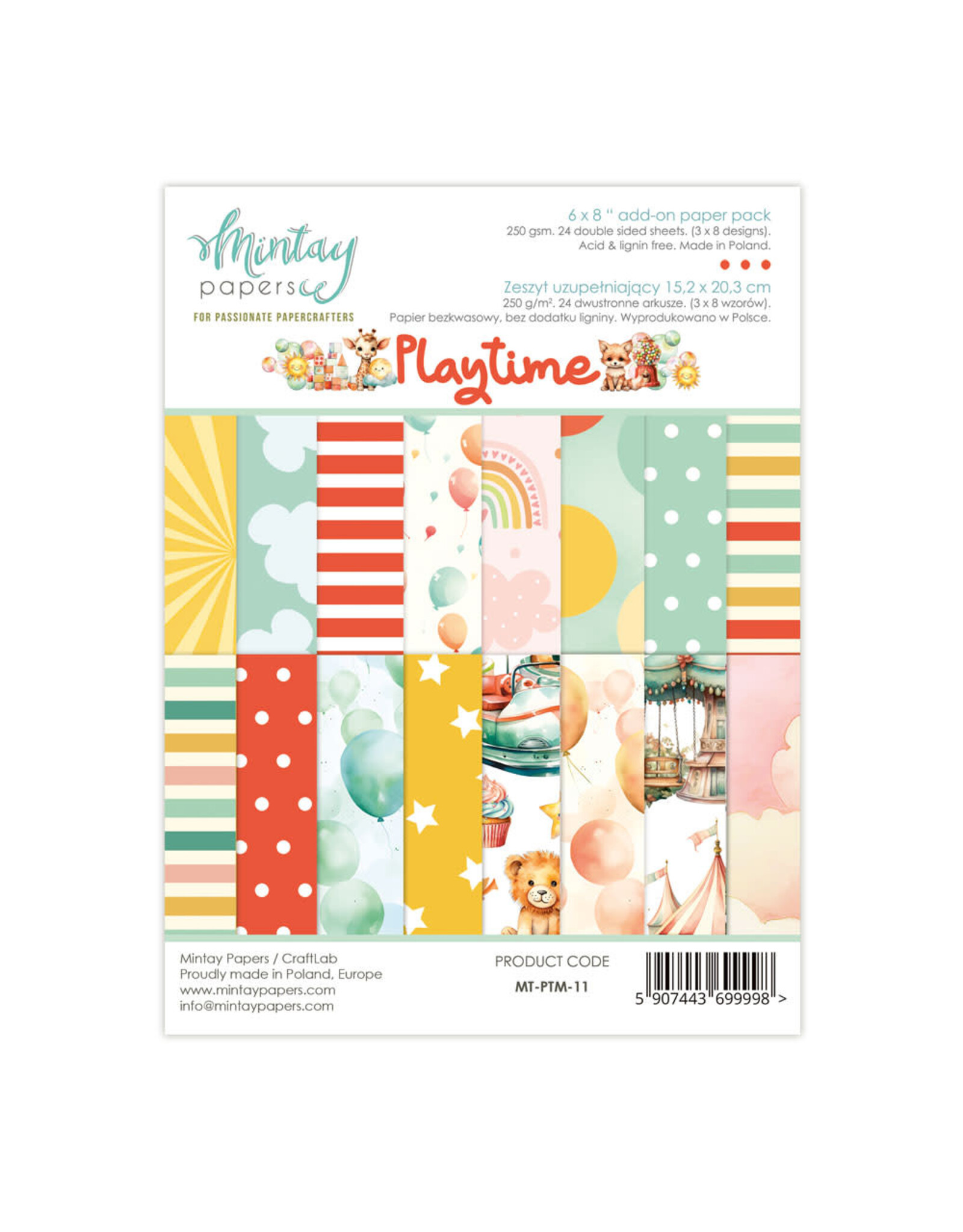Mintay Papers Playtime - 6 x 8 Add-On Paper Pad