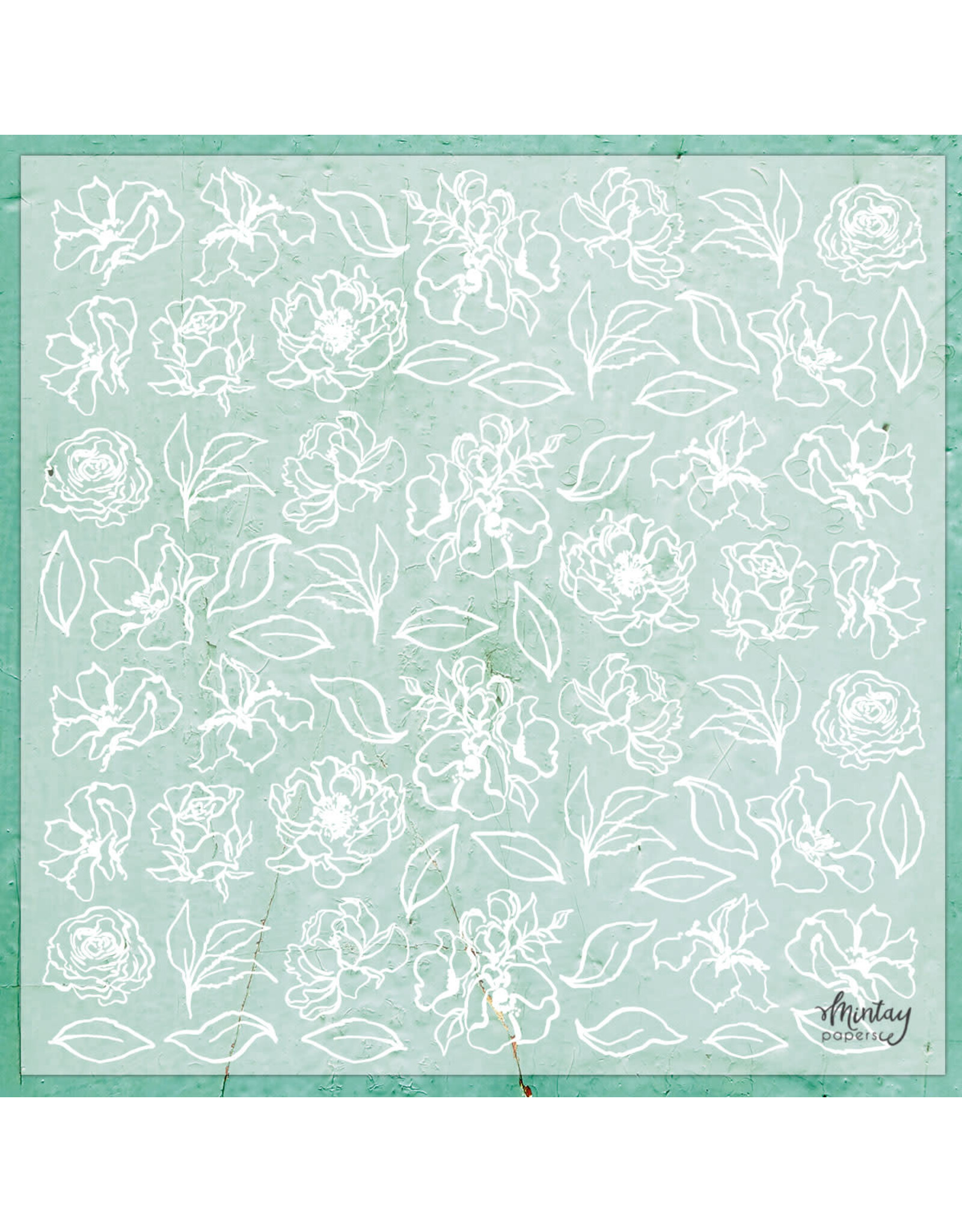 Mintay Papers 12 x 12 Decorative Vellum - Flowers 1