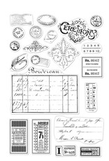 Hero Arts Vintage Postmarks and Tickets Stamp