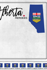 Scrapbook Customs/Stamping Station Alberta adventure flag paper