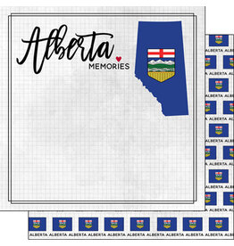 Scrapbook Customs/Stamping Station Alberta adventure flag paper