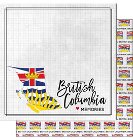 Scrapbook Customs/Stamping Station British Columbia Adventure Flag - 12x12 Pattern Paper