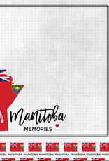 Scrapbook Customs/Stamping Station Manitoba Adventure flag paper