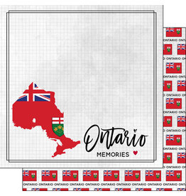 Scrapbook Customs/Stamping Station Ontario adventure flag paper