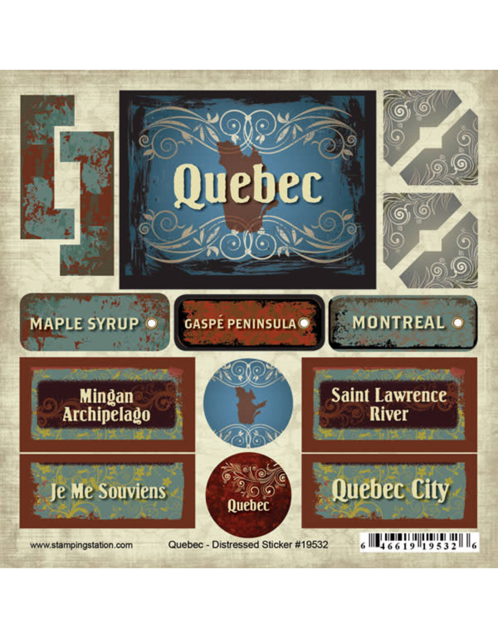 Stamping Station Quebec distress stickers